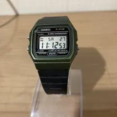 CASIO F-91W グリーン クォーツクロノグラフ