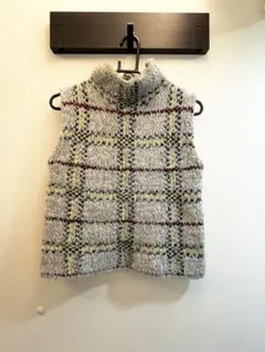 マカフィーMACPHEE チェック柄ニットベストSサイズ