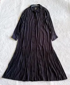 ジャーナルスタンダード　レサージュ　デシンマキシティアードワンピース　黒Fサイズ