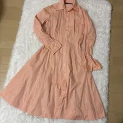 ラルフローレン　シャツワンピース　ポニー刺繍　ライトオレンジ　S相当　美品