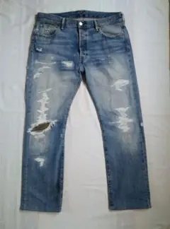 Levi's501 ダメージ リメイク デニム W34