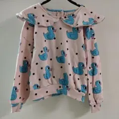 HUGO♡TIKI 10T☺︎アヒルさん柄襟付きスウェット　ミニロディーニ好