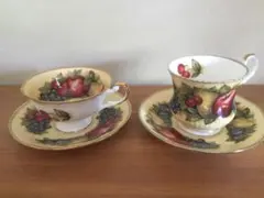美品 英国エインズレイ コテージガーデン 花瓶と深皿 ボーンチャイナ
