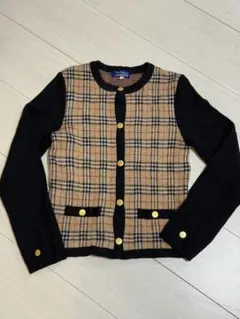Burberryチェック柄ニットカーディガン