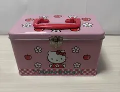 ハローキティ　キティ　りんご　花　キティ缶　収納ボックス　HELLO　KITTY