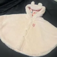 ホットビスケットミキハウスウサギ刺繍ベビーポンチョ70.80.90センチ