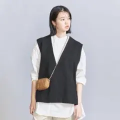 BEAUTY&YOUTH スラブツイードライク ベスト -ウォッシャブル-