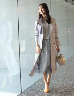 未使用 リランドチュール プリーツドレス トレンチコート ベージュ サイズ2 未使用 リランドチュール プリーツドレス トレンチコート