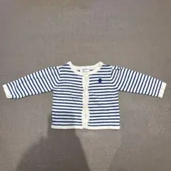 BABIES'R'US カーディガン 80サイズ 白/青ストライプ