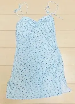【即日発送・美品】SHEIN 花柄 キャミワンピース 水色 Mサイズ レディース