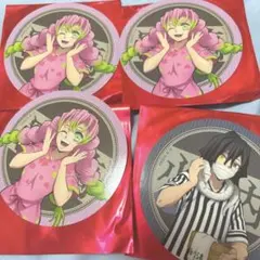 極楽湯 鬼滅の刃コラボコースター 甘露寺蜜璃3枚、伊黒小芭内1枚