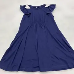 アプレレクール　肩リボンフリル袖 ワンピース 140 ネイビー