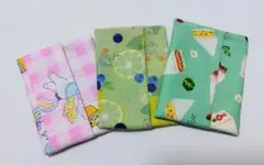 ハンドメイド　裏地あり　女の子用　ミニサイズ　ポケットティッシュケース　3枚