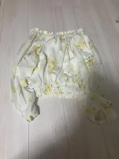 美品 花柄 セットアップ 韓国風 春夏コーデ 大人可愛い ホワイト イエロー Mのサムネイル