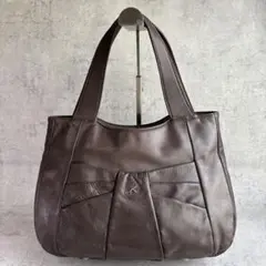 キタムラ　トートバッグ　kロゴ　レザー　ブラウン　A4 肩掛け　ショルダー