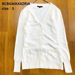 BCBGMAXAZRIA 長袖ニットカーディガン スナップボタン オフホワイトSのサムネイル