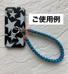 パラコード　ハンドストラップ　ネオンオレンジ×ターコイズカモ