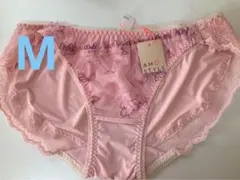 新品　トリンプ　アモスタイル　ショーツ　ピンク　紫花刺繍　Mサイズ