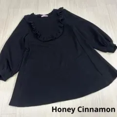 Honey Cinnamon ブラック フリルワンピース