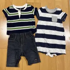 ベビー服80 ミキハウスダブルビー、ベビーギャップ　3点セット　半袖 夏