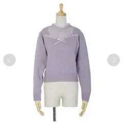 フィント ドットチュールヨークニットプルオーバー　パープル