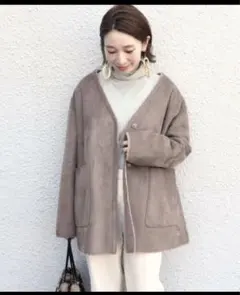 ships シップス　リバーシブル　ムートン風ジャケット　ブラウン