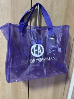 EMPORIO ARMANI 紫色 クリアトートバッグ