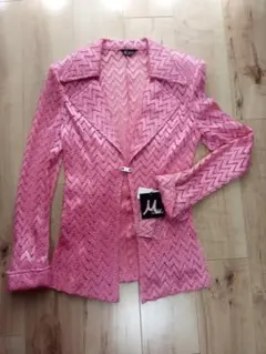 【お値下げしました！】ピンク　総レーススーツ　7号