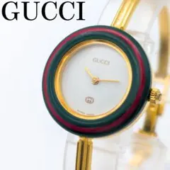 【新品電池】GUCCI チェンジベゼル 1100L バングル 腕時計 ゴールド