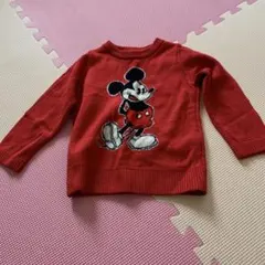 ブリーズミッキーマウスニット95ディズニー赤ニット男の子女の子子どもキッズ
