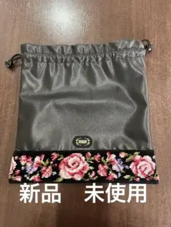 FEILER フラワー刺繍 ドローストリングバッグ