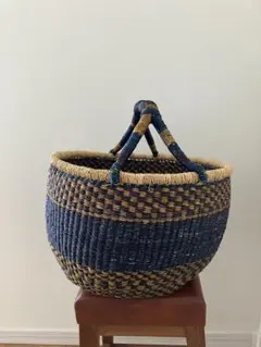 アフリカ　ブルキナファソ　バスケット　小物入れ　Ｌサイズ