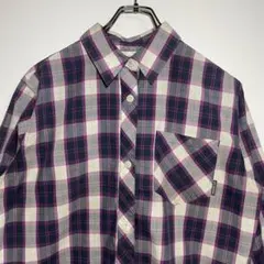 Columbia コロンビア　チェックシャツ　サイズL 刺繍ロゴ　希少　古着