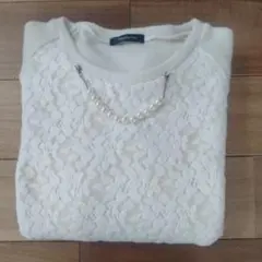 Newlyme ホワイト レース トップス 長袖