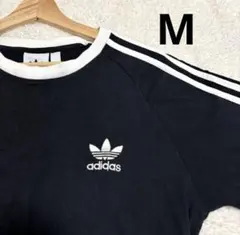 アディダス　リンガーネック　Tシャツ　ブラック　M