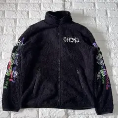 DIESEL ディーゼル ロゴ刺繍 ボアフリース 黒 ブルゾン L〜XLサイズ