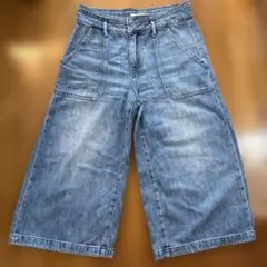 【GAP】 M ハイライズ デニム ガウチョパンツ バレル キュロットジーンズのサムネイル