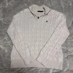 ポロラルフローレン ハーフジップ ケーブルネック グレー M