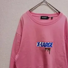 【X-LARGE】スニッカーズ ピンク 長袖カットソー