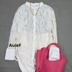 AuieF アヴィーエフ リーフ刺繍 レースブラウス 白 38のサムネイル
