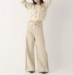 Heather ハイウエストスリットデニムパンツ　新品未使用タグ付き
