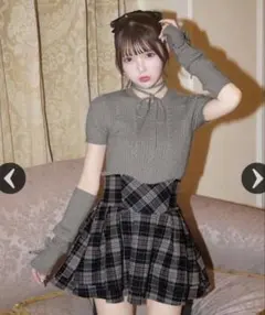 michellMacaron NEWチェック柄美脚スカートSMD0310タグ付き