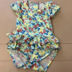 リボン柄フリル付きベビー水着100