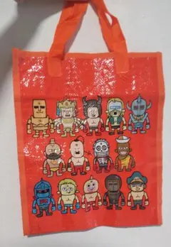 キン肉マン エコバッグ ミニキャラ柄 丈夫なビニール製