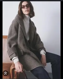 接結ハーフ丈Ａラインコート　2022aw Mila Owen（ミラオーウェン）の「接結ハーフ丈Aラインコート