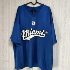 値下げH&M VネックTシャツ 青ブルー XL