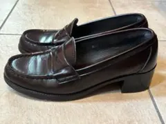 HARUTA ローファー ヒール ブラウン 23.5cm EEE 4603