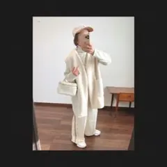 美品✨relume ボア　ファー　ロング　ベスト　ジレ　アイボリー　ホワイト