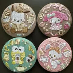 サンリオ　刺繍　缶バッジ