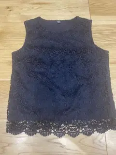 UNIQLO ネイビー レース ノースリーブ S